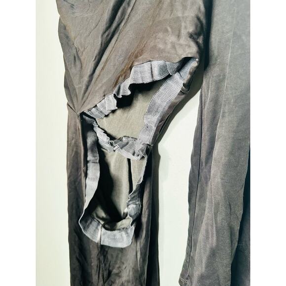 SOMETHING NAVY Black Jersey One Shoulder Long Sleeve Mid-Cutout Gown Medium - Picture 12 of 16